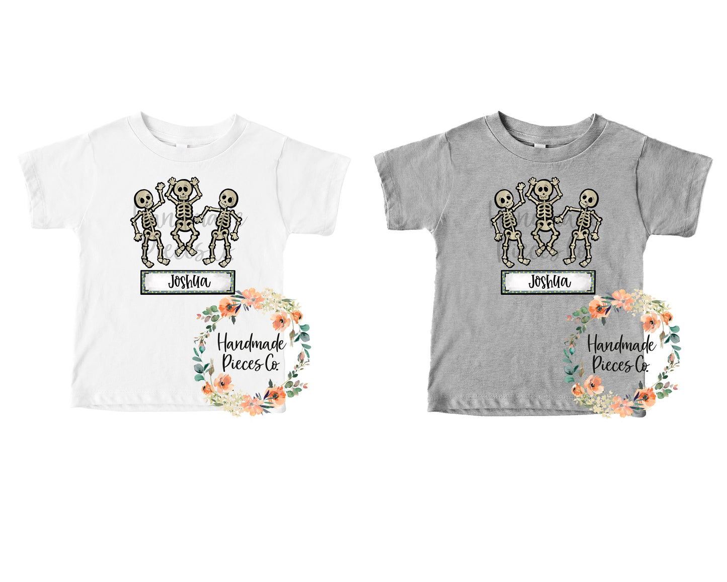 Dancing Skeleton Trio, Gray with Name - Sublimation or HTV Transfer