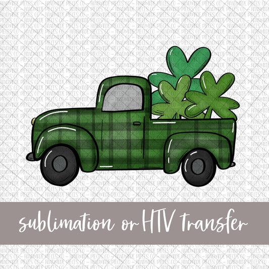 St. Patrick's Day Truck, Side View - Sublimation or HTV Transfer