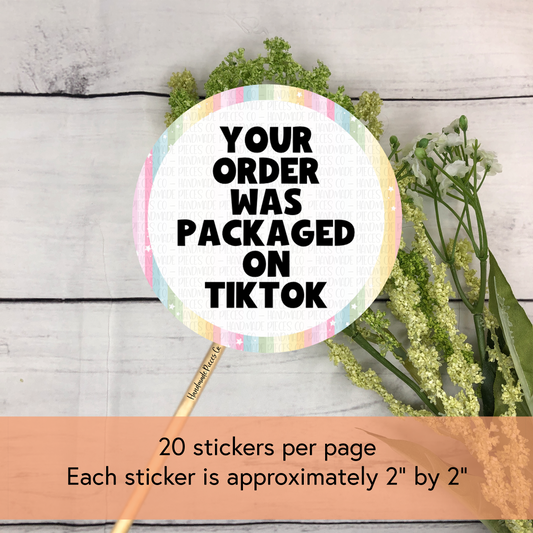 Your Order was Packaged on TikTok Packaging Sticker, Grow Through It Theme