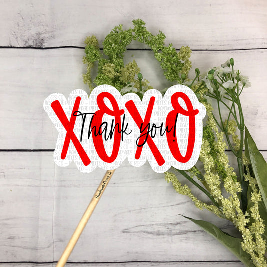 XOXO Thank You Packaging Sticker - Valentine's Day Theme
