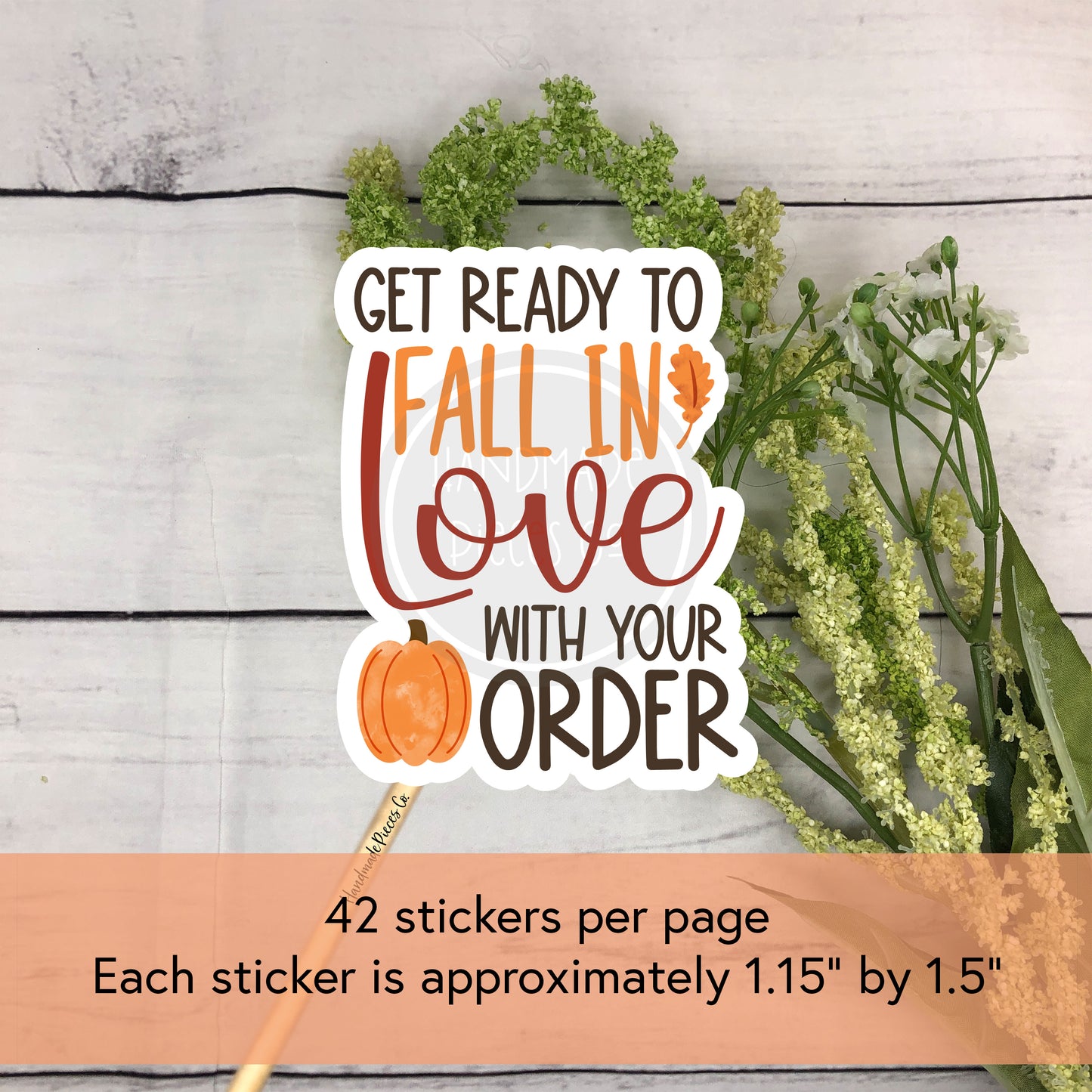 Fall in Love with Your Order Packaging Sticker - Fall Theme