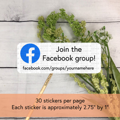 Facebook Group Link Packaging Sticker