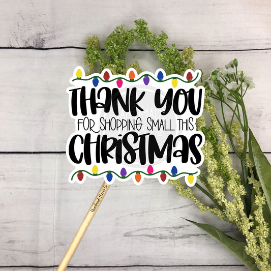 Thank You for Shopping Small This Christmas Packaging Sticker