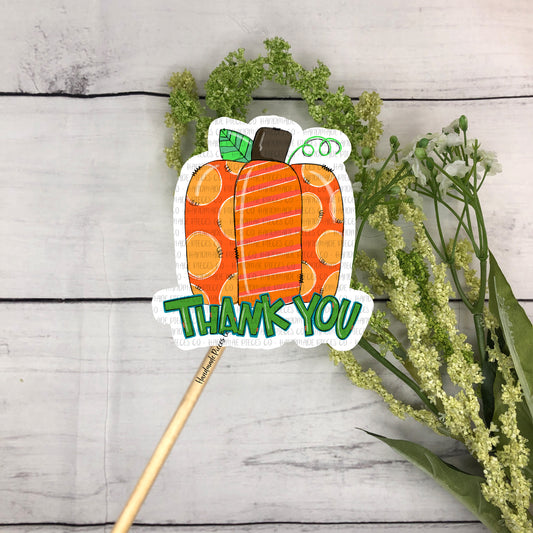Thank You, Pumpkin Packaging Sticker - Fall Theme