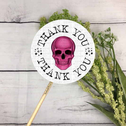 Thank You, Skull - Packaging Sticker, Rebel Theme