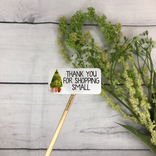 Thank You for Shopping Small Packaging Sticker, Christmas Tree