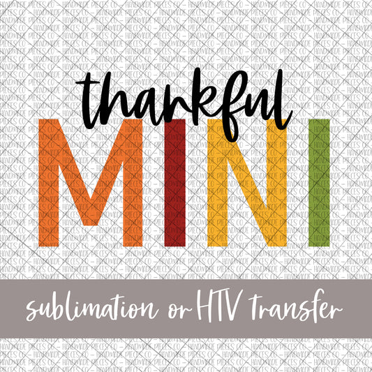Thankful Mini - Sublimation or HTV Transfer