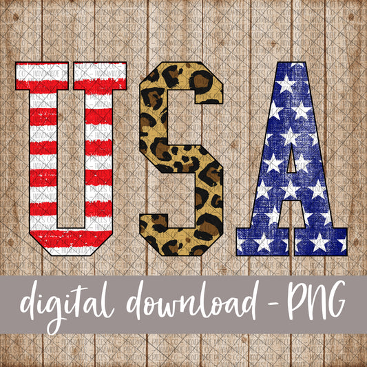 USA, Stripes Leopard Stars - Digital Download