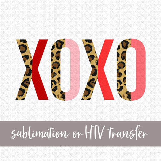 XOXO, Leopard Split Pink - Sublimation or HTV Transfer