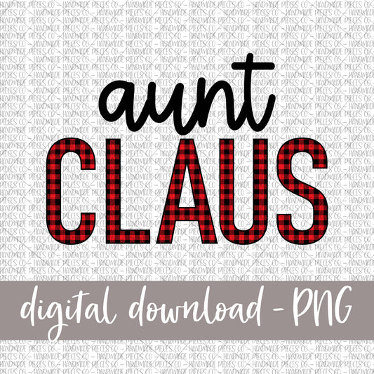 Aunt Claus, Red Buffalo Plaid - Digital Download