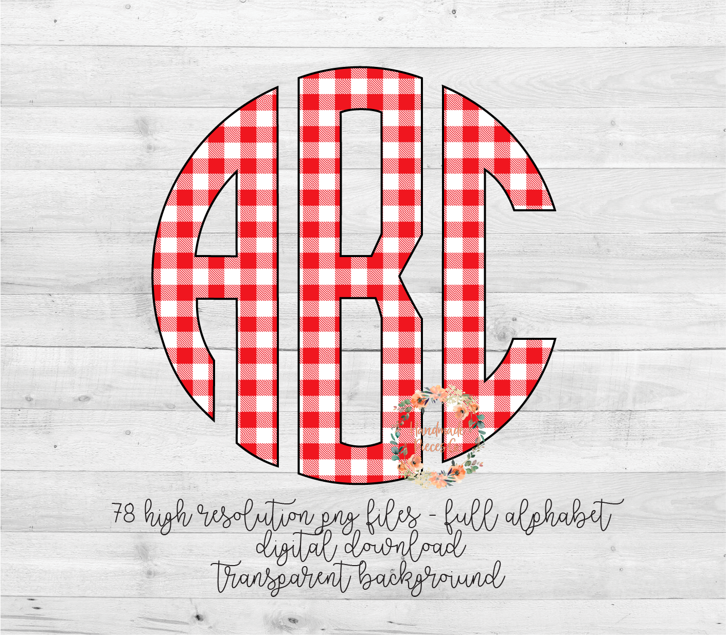 Buffalo Plaid, White and Red - Multiple Styles - Digital Download