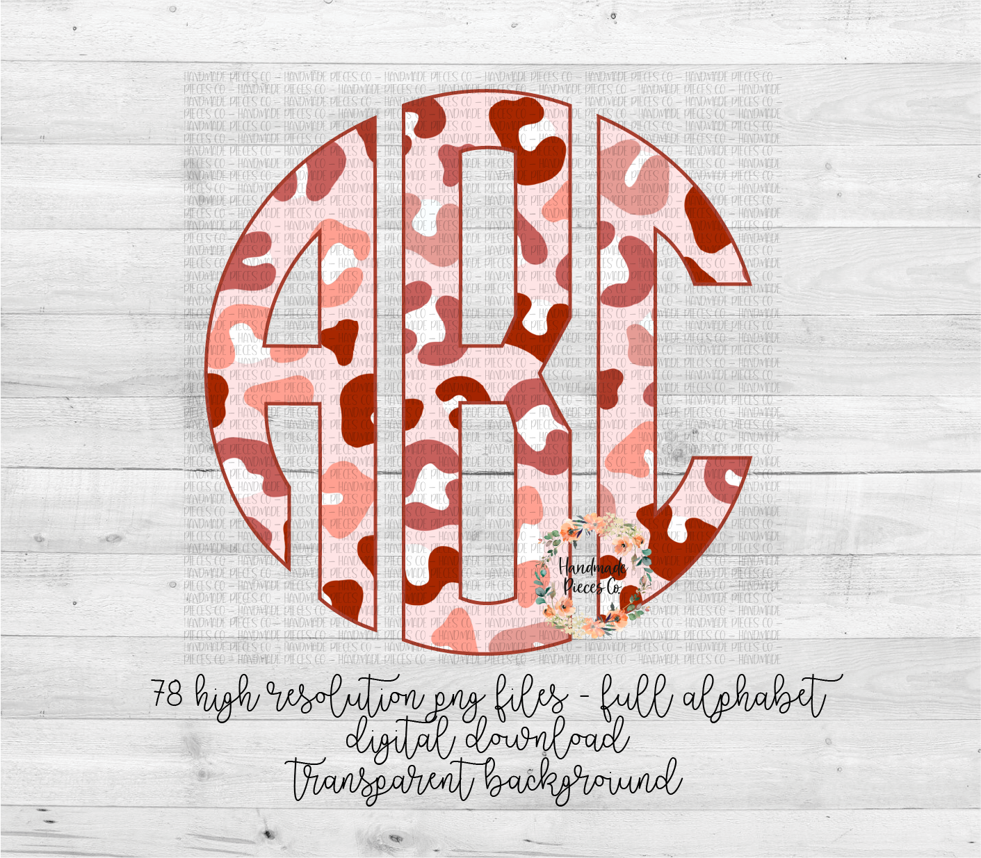 Leopard Monogram, Boho Pink 2 - Multiple Styles - Digital Download