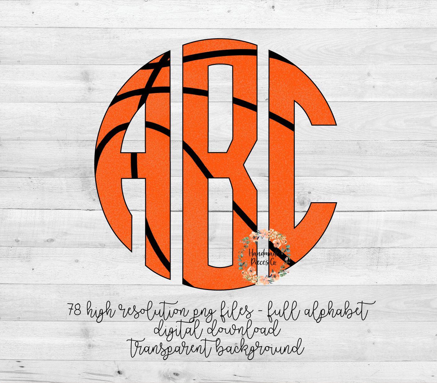 Basketball Monogram - Multiple Styles - Digital Download