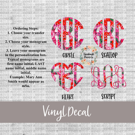 A Thing Called Love Monogram Vinyl Decal