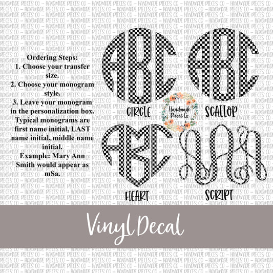 Checkerboard Monogram Vinyl Decal