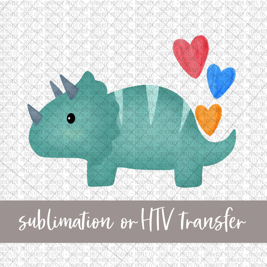 Dinosaur with Hearts - Sublimation or HTV Transfer