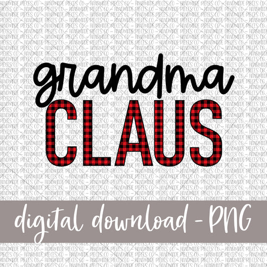 Grandma Claus, Red Buffalo Plaid - Digital Download