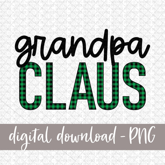 Grandpa Claus, Green Buffalo Plaid - Digital Download