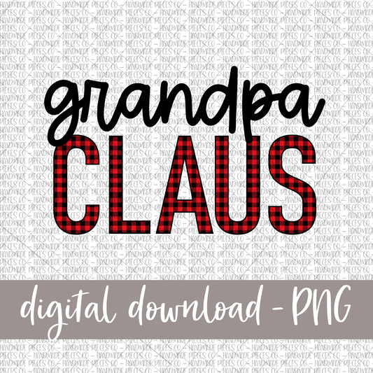 Grandpa Claus, Red Buffalo Plaid - Digital Download