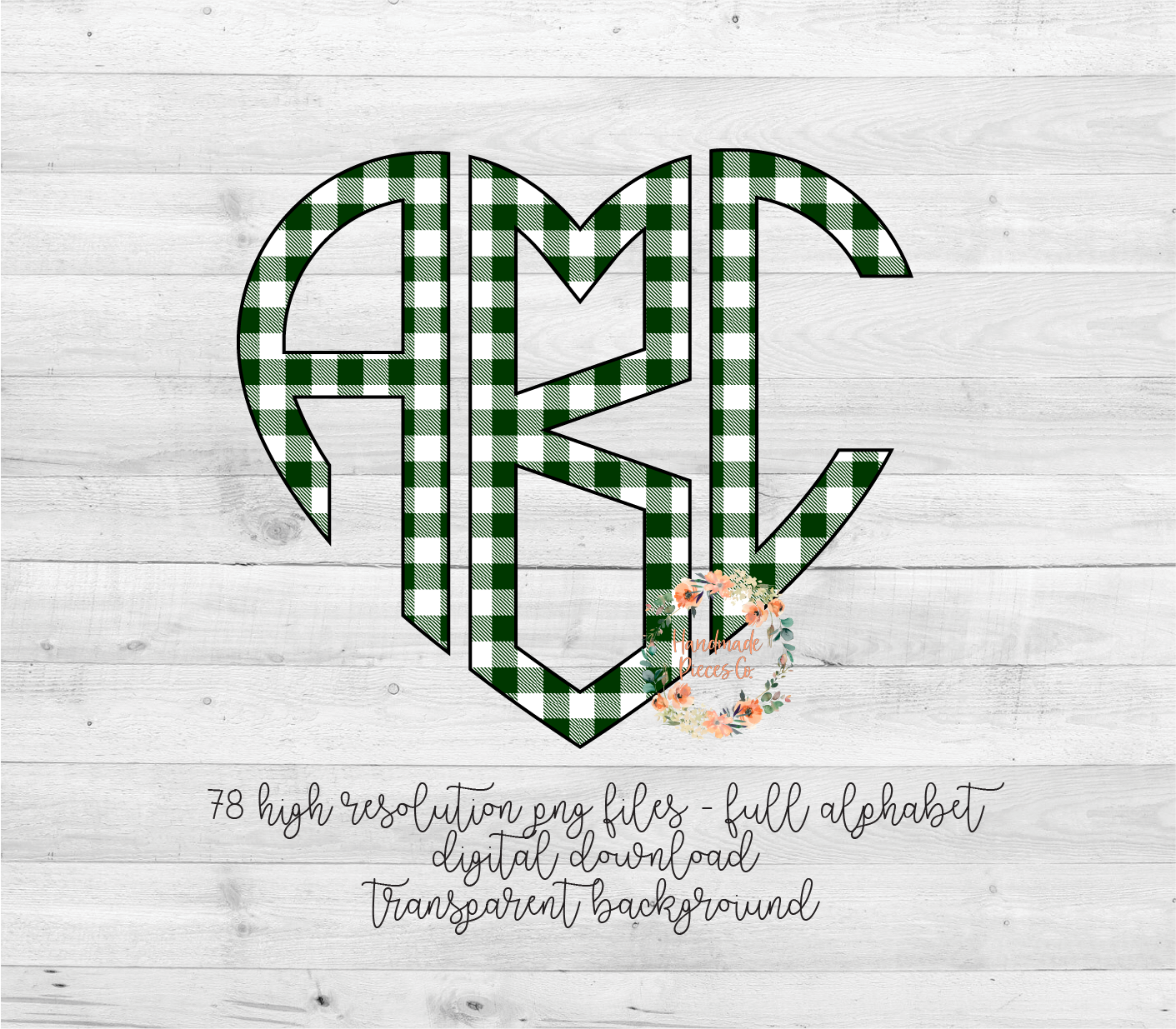 Buffalo Plaid, White and Green - Multiple Styles - Digital Download