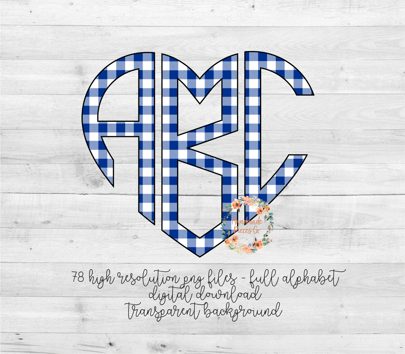 Buffalo Plaid, White and Blue - Multiple Styles - Digital Download