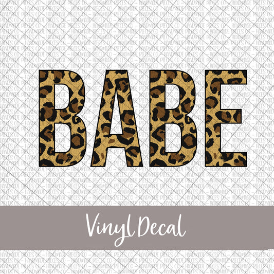 Babe Vinyl Decal, Leopard