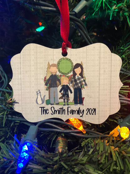 Christmas Ornament - Plaid Family