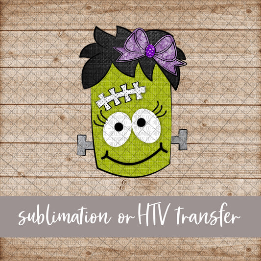 Frankenstein, Girl - Sublimation or HTV Transfer