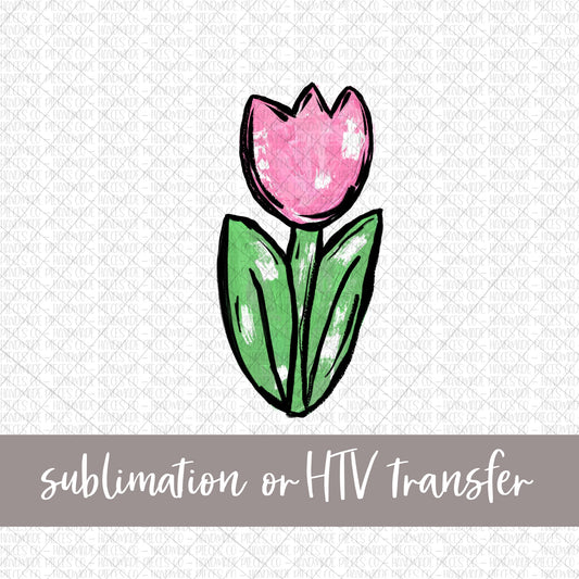 Tulip, Pink - Sublimation or HTV Transfer
