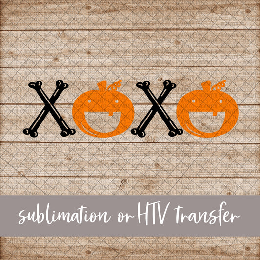XOXO, Bones and Pumpkins - Sublimation or HTV Transfer