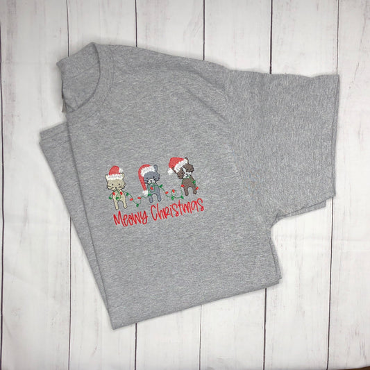 Sample Collection - Meowy Christmas Embroidered - Size Large