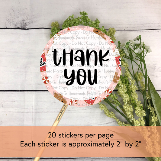 Thank You - Packaging Sticker, Oh Snap, It’s Christmas Theme