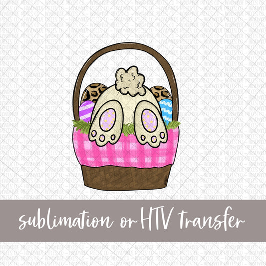 Easter Basket with Bunny - Sublimation or HTV Transfer