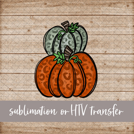 Pumpkin Stack, Leopard - Sublimation or HTV Transfer