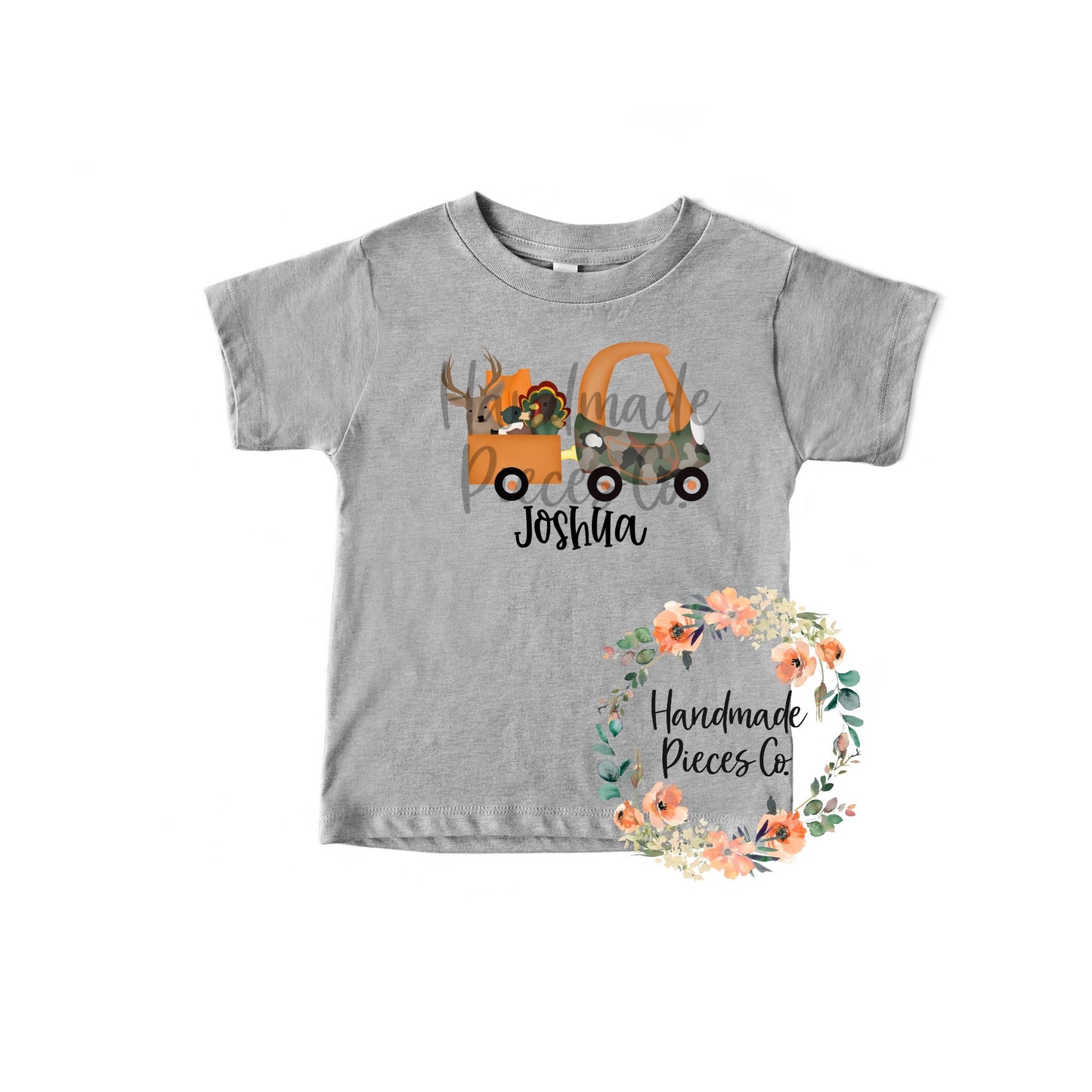 Hunting Coupe with Deer, Duck, and Turkey, Orange - Name Optional - Sublimation or HTV Transfer