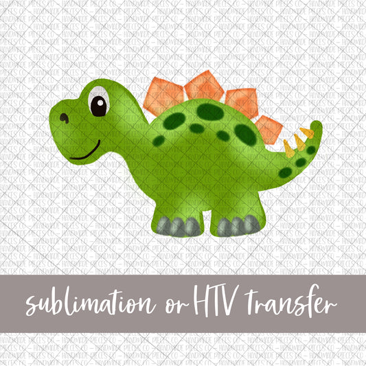 Stegosaurus Dinosaur, Green - Sublimation or HTV Transfer