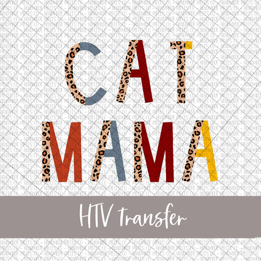 Cat Mama, Leopard and Boho - HTV Transfer