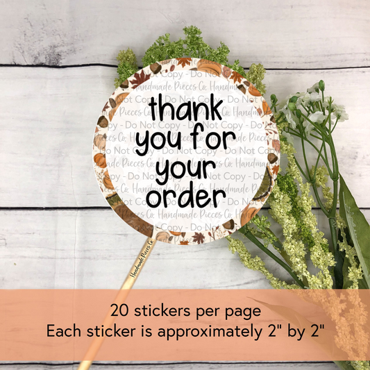 Thank You for Your Order - Packaging Sticker, So Thankful Theme
