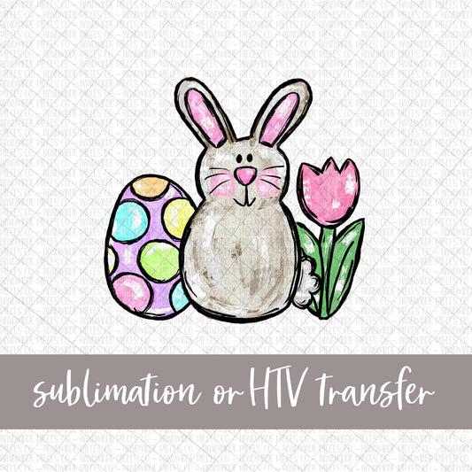 Bunny, Egg, and Tulip - Sublimation or HTV Transfer