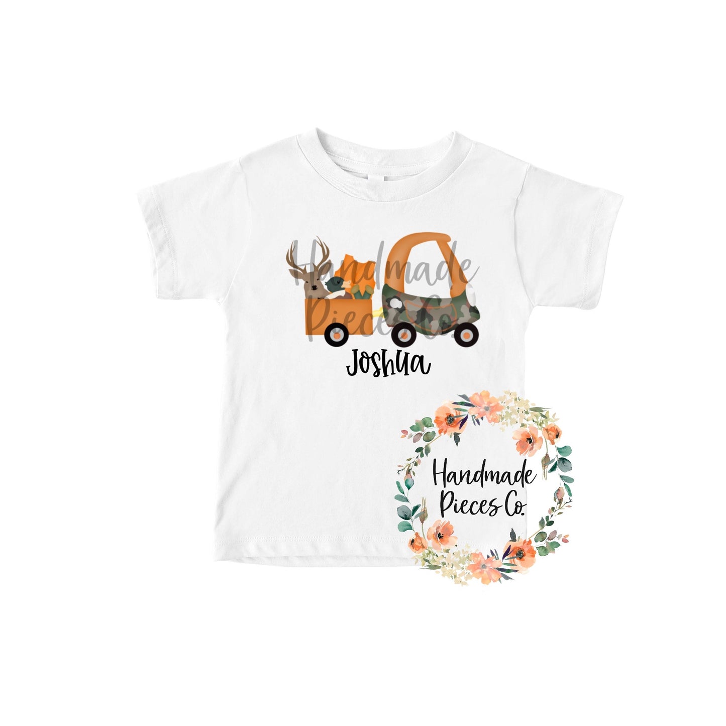 Hunting Coupe with Deer and Duck, Orange - Name Optional - Sublimation or HTV Transfer
