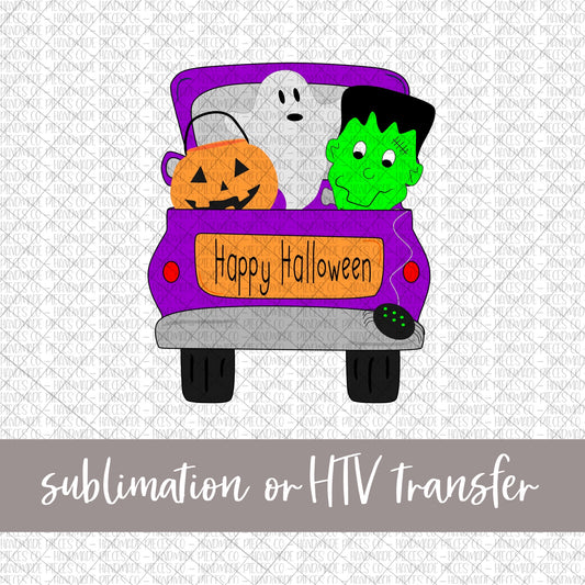 Happy Halloween Truck - Sublimation or HTV Transfer