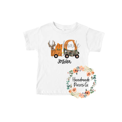 Hunting Coupe with Deer, Orange - Name Optional - Sublimation or HTV Transfer