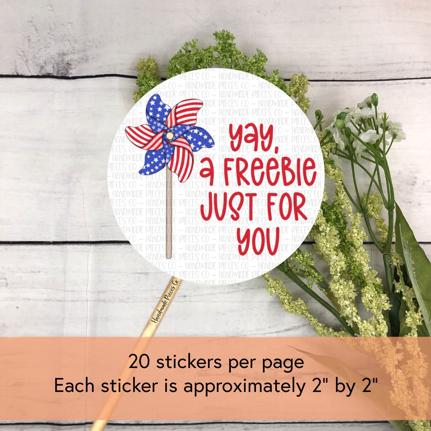 Hey, A Freebie Just For You - Packaging Sticker, America Theme