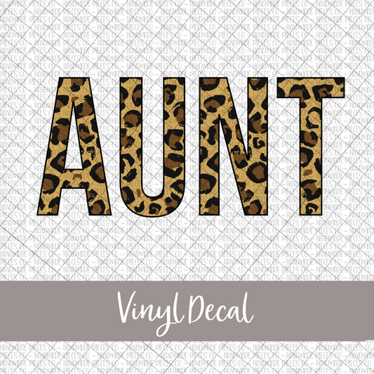 Aunt Vinyl Decal, Leopard