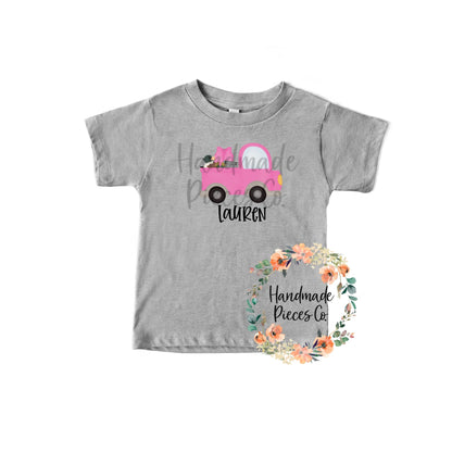 Hunting Pickup, Pink with Duck - Name Optional - Sublimation or HTV Transfer