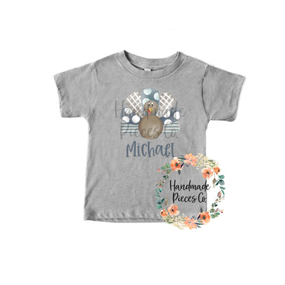 Turkey, Watercolor Boy - Name Optional - Sublimation or HTV Transfer