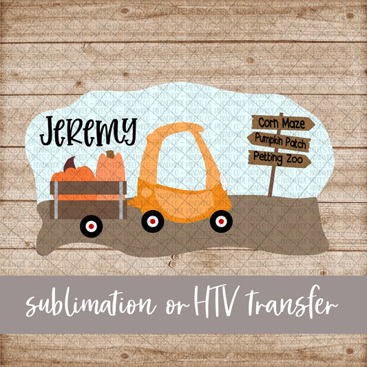 Pumpkin Patch and Coupe - Name Optional - Sublimation or HTV Transfer