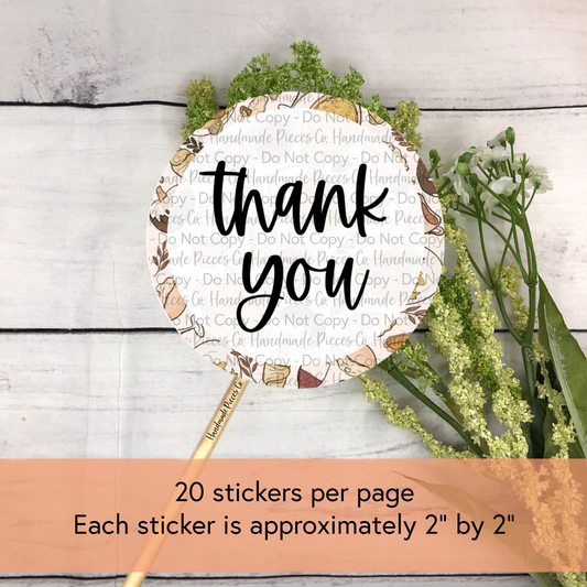 Thank You - Packaging Sticker, So Thankful Theme