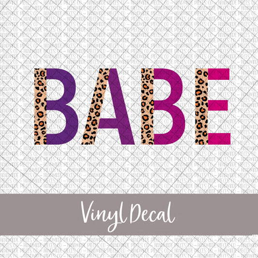 Babe Vinyl Decal, Leopard and Boho