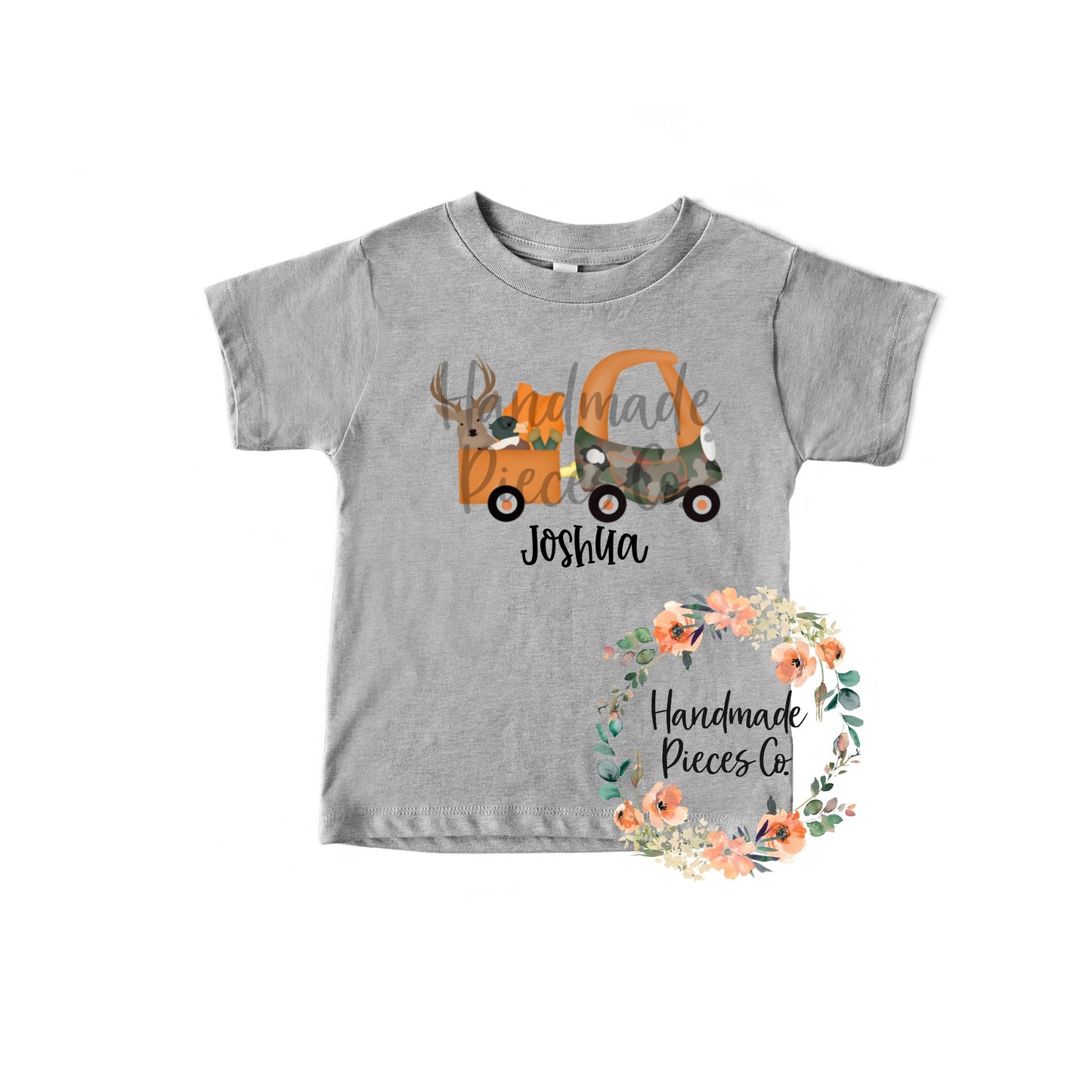 Hunting Coupe with Deer and Duck, Orange - Name Optional - Sublimation or HTV Transfer